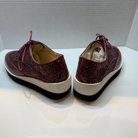 BRAND NEW Kalya Maroon Oxford Sneakers - Picture 8 of 12